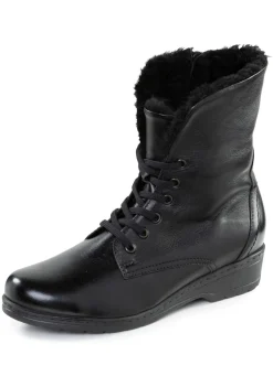 Damen ELENA EDEN Schnür-Stiefelette mit umschlagbarem Lammfellkragen