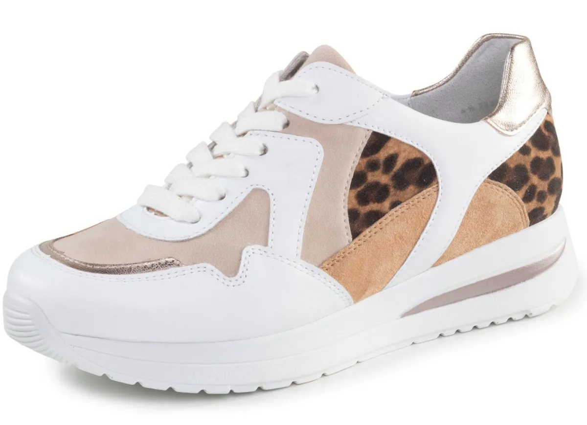 Damen ELENA EDEN Sneaker mit Leo-Print und Metallic-Besätzen