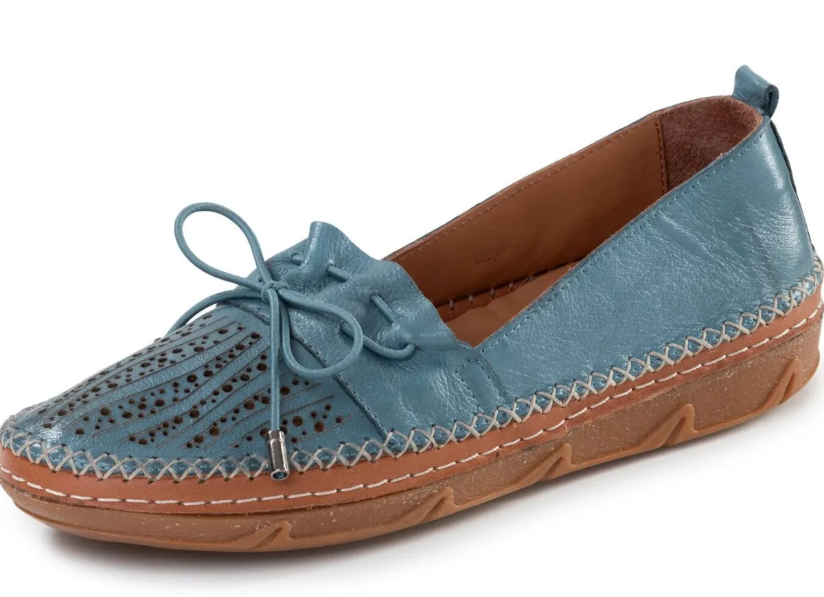 Damen ELENA EDEN , sommerliche Damen-Slipper, Weite G, aus Leder