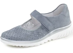 Damen ELENA EDEN Spangenschuh aus Veloursleder mit luftigen Durchbrüchen