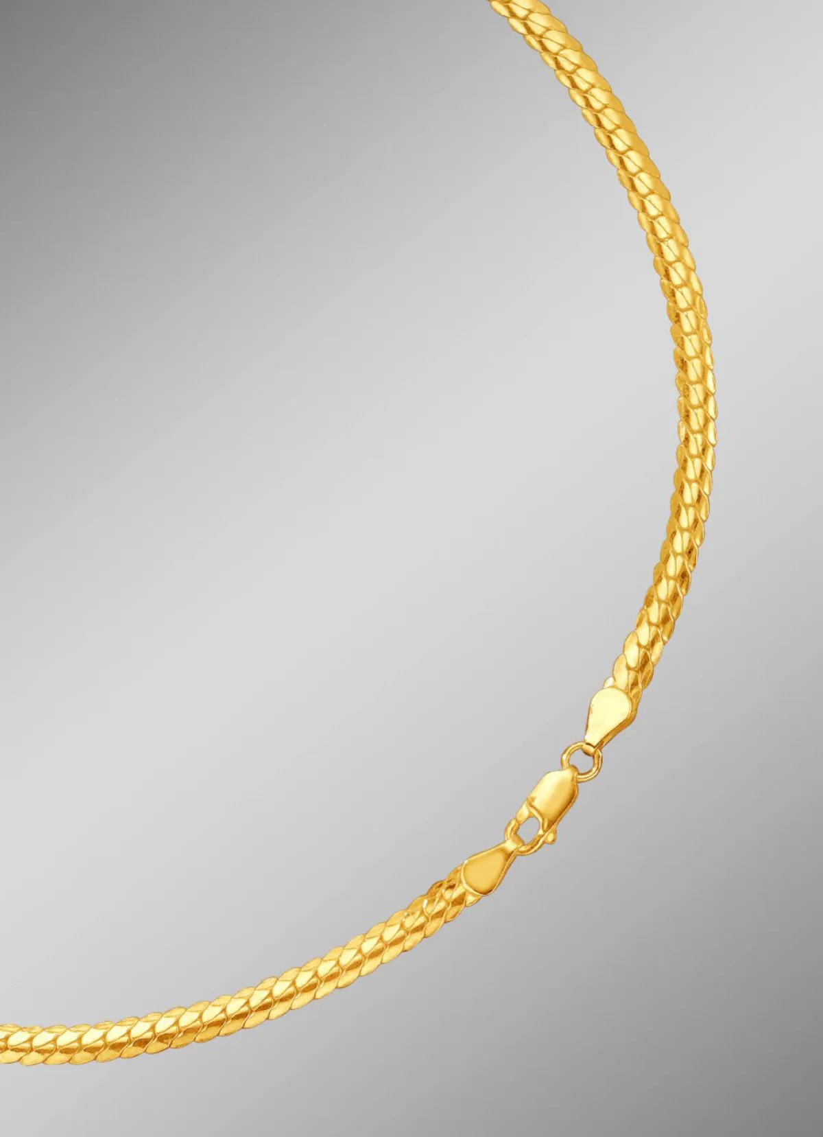 Herren BADER Enge und flache Panzerkette oder -armband aus Gold