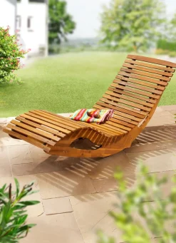 BADER Ergonomisch geformte Schwung-Liege aus Akazienholz