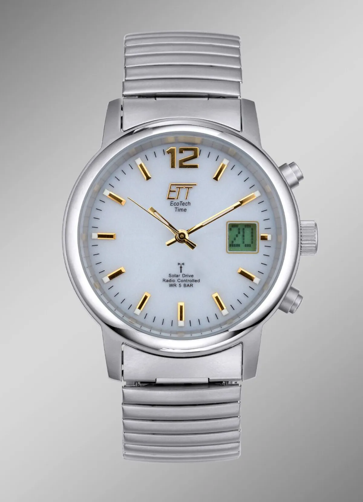Herren ETT -Funk-Solar-Herrenuhr im Titanlook