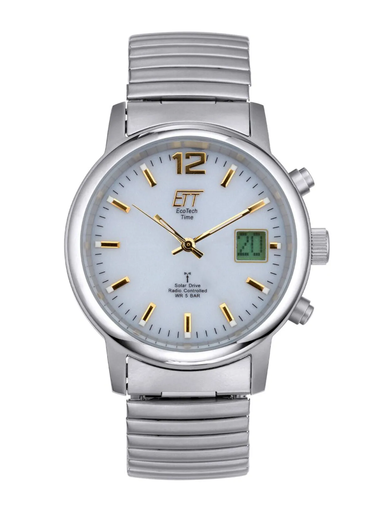 Herren ETT -Funk-Solar-Herrenuhr im Titanlook