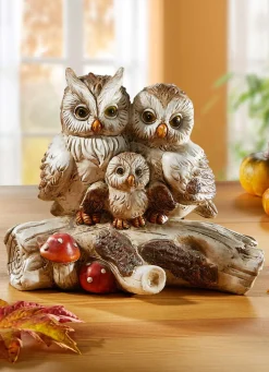 BADER Eulenfamilie auf Baumstamm