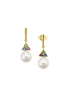 Damen BADER Exquisite Eleganz Ohrstecker mit Süßwasser-Zuchtperlen und Edelsteinen