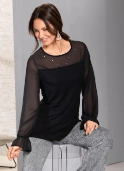 Damen BADER Exzellentes Shirt mit Chiffon-Verarbeitung