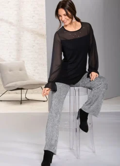 Damen BADER Exzellentes Shirt mit Chiffon-Verarbeitung
