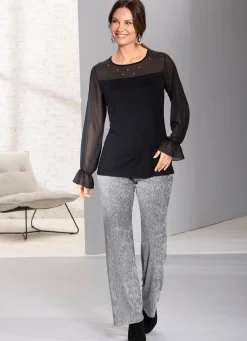 Damen BADER Exzellentes Shirt mit Chiffon-Verarbeitung