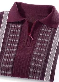 Herren BADER Faszinierender Polopullover mit kurzem Reißverschluss