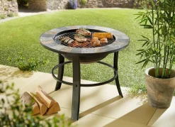 BADER Feuerstelle Stonegate mit stilvollem Schiefer-Mosaik-Finish