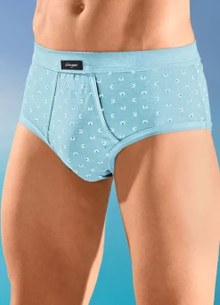 Herren GLEYMOR Fünferpack Slips aus Feinjersey, mit Eingriff, allover dessiniert
