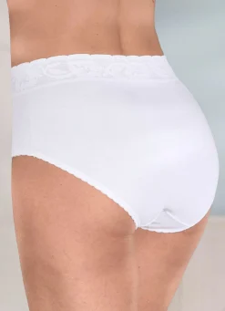 Damen BADER Fünferpack Slips mit Elastikspitzenbund