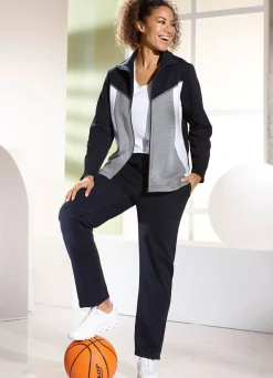 Damen BADER Freizeitanzug mit Metallic-Paspelierung