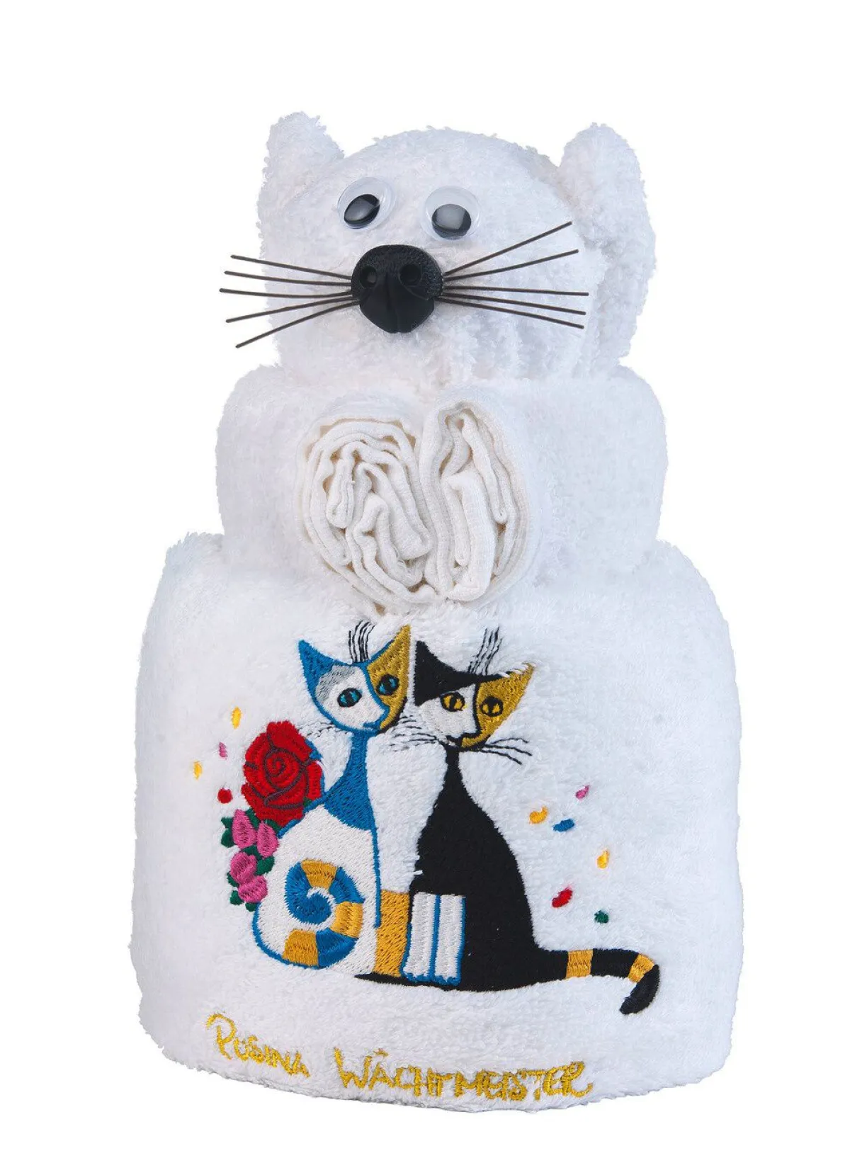 ROSINA WACHTMEISTER Frottier-Katze mit Motiv von der Künstlerin