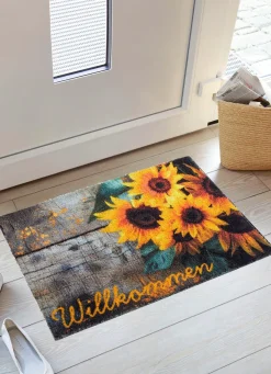 BADER Fußmatte mit Sonnenblumen-Motiv