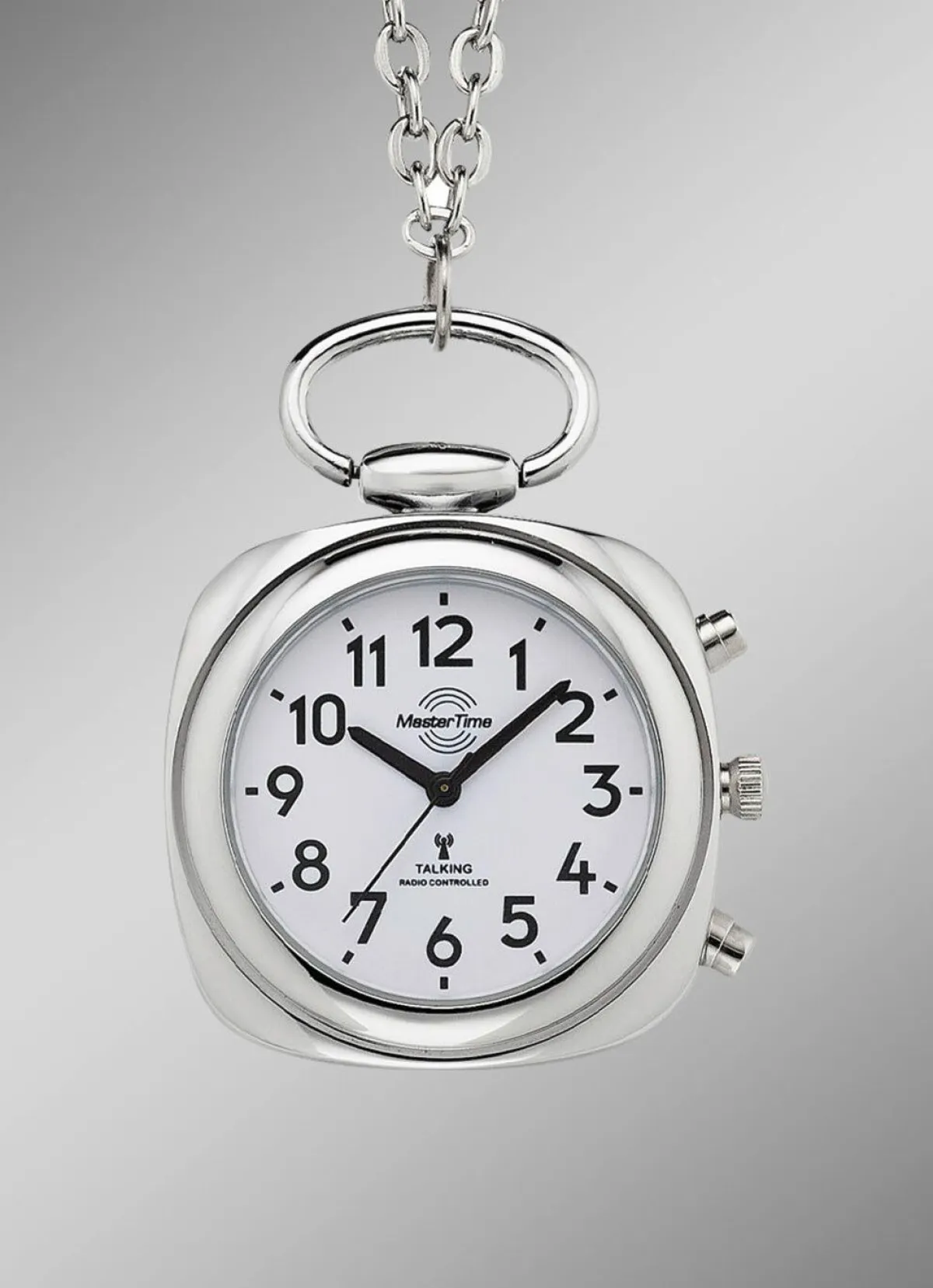 Herren MASTER TIME Funk-Anhängeruhr mit sprechender Zeitansage auf Knopfdruck