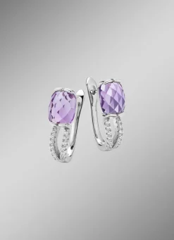 Damen BADER Funkelnde Eleganz: Ohrstecker mit echt Amethyst-