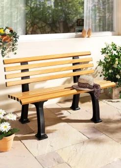 BADER Gartenbank aus Kunststoff in Holzoptik