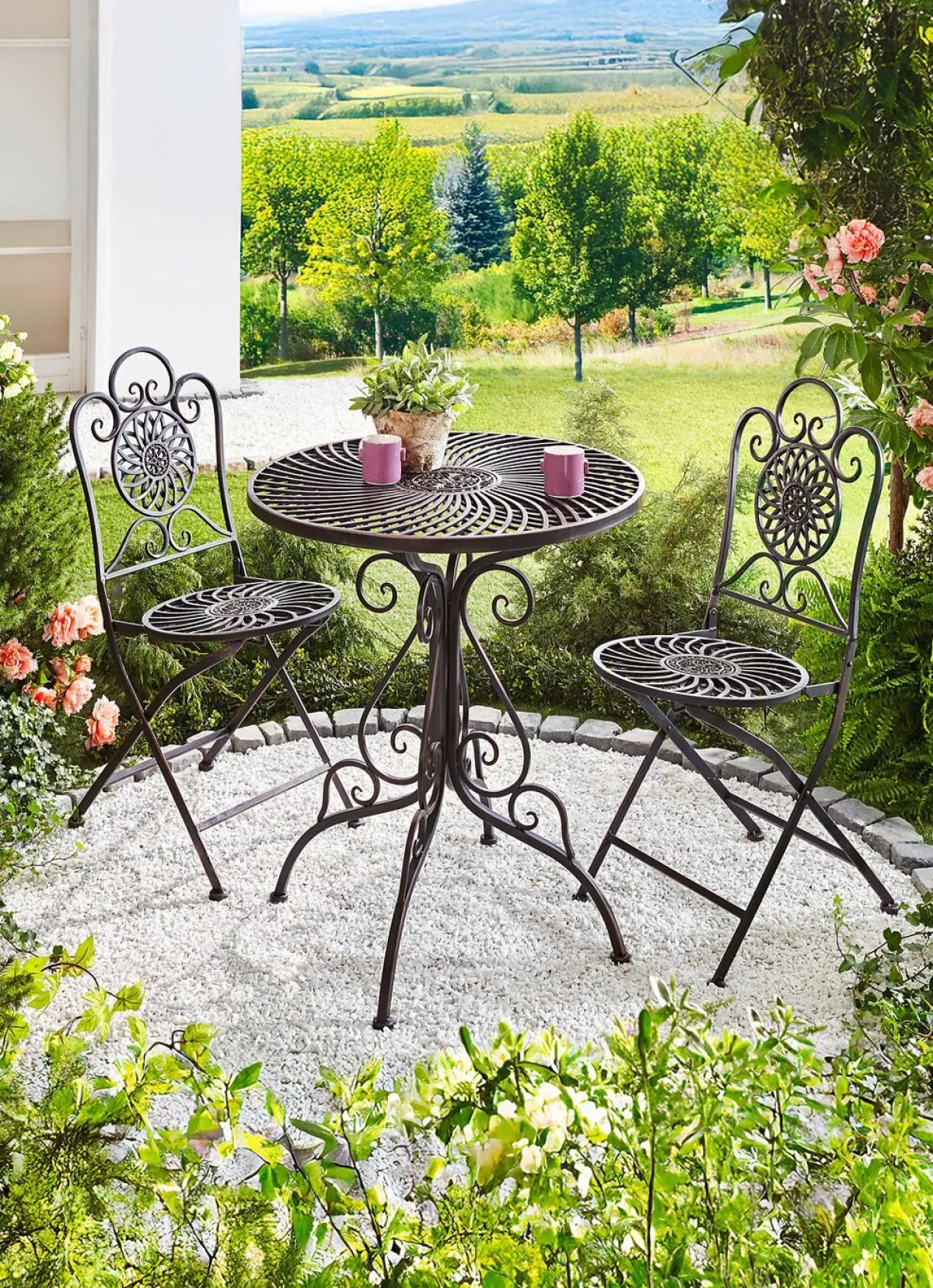 BADER Gartenmöbel-Set, 3-teilig, aus Metall
