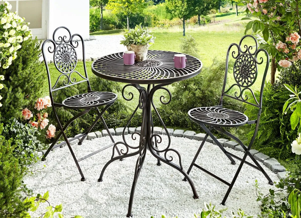 BADER Gartenmöbel-Set, 3-teilig, aus Metall