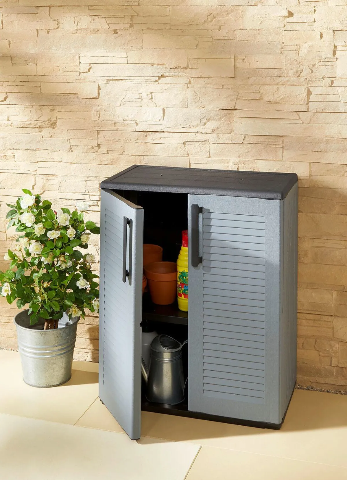 BADER Gartenschrank in Lamellenoptik