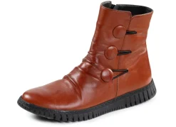 Damen Gemini Stiefelette mit Raffung und dekorativen Knöpfen
