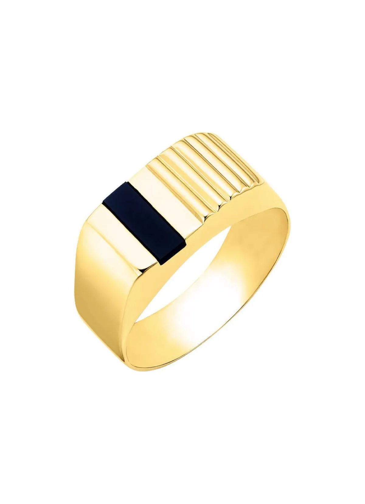 Herren BADER Herrenring aus 375er Gold mit Onyx