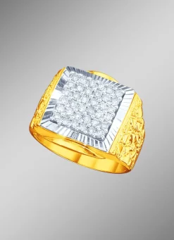 Herren BADER Herrenring in Bicolor mit Brillanten