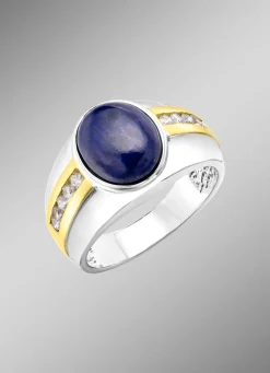 Herren BADER Herrenring mit Lapislazuli und Zirkonia