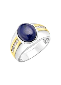 Herren BADER Herrenring mit Lapislazuli und Zirkonia