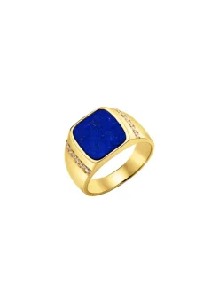 Herren BADER Herrenring mit Lapislazuli und Zirkonia