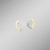 Damen BADER Herz-Ohrstecker in Bicolor mit synth. Zirkonia