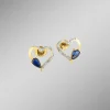 Damen BADER Herz-Ohrstecker mit echt Safir