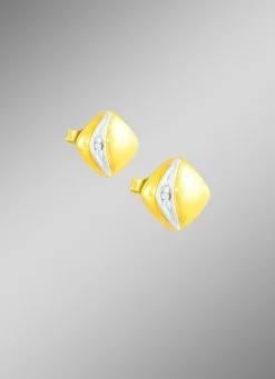 Damen BADER Hochglänzende Ohrstecker in Bicolor