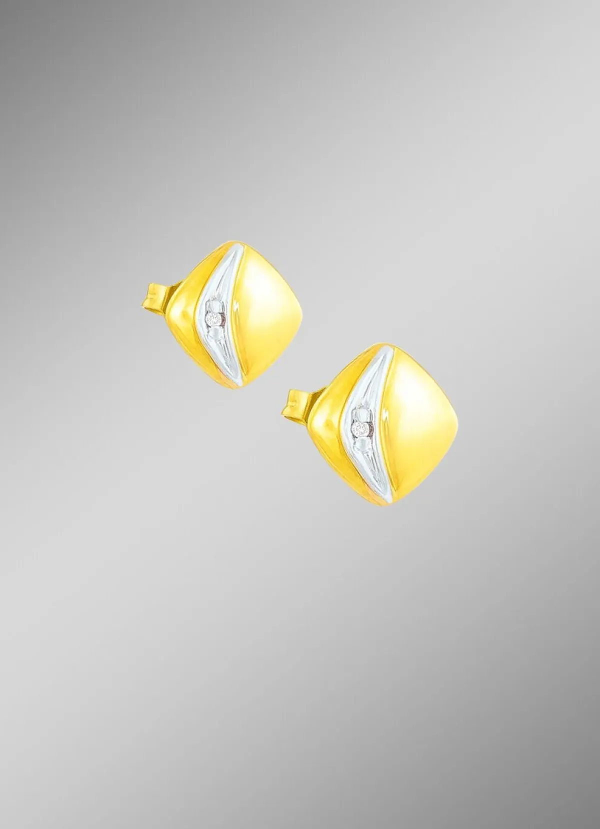Damen BADER Hochglänzende Ohrstecker in Bicolor