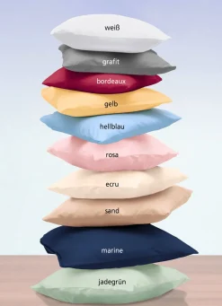 JANINE Hochwertige Mako-Satin-Kissenbezüge mit Reißverschluss