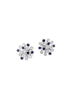 Damen BADER Hochwertige Ohrstecker mit Safir und Brillanten