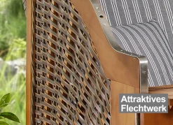 BADER Hochwertiger Strandkorb Flair aus Pinienholz
