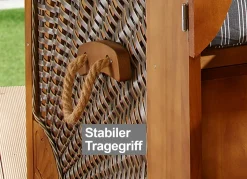 BADER Hochwertiger Strandkorb Flair aus Pinienholz