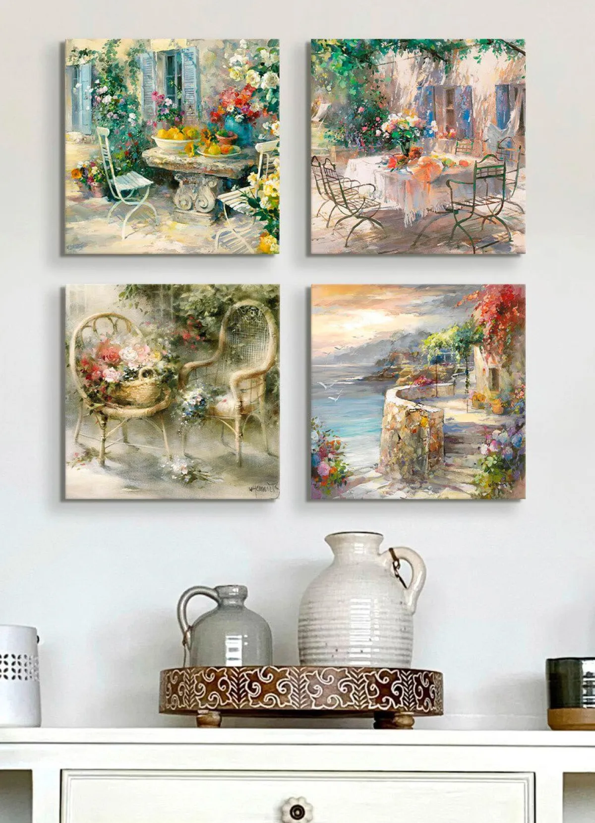 BADER Hochwertiges Leinwandbilder-Set, 4-teilig