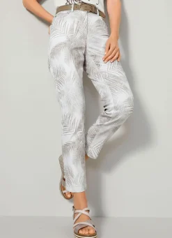 Damen BADER Hose in trendiger Blätterdessinierung