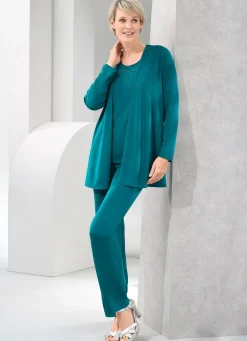 Damen KLAUS MODELLE MADE IN GERMANY Hose mit edlem Glanz