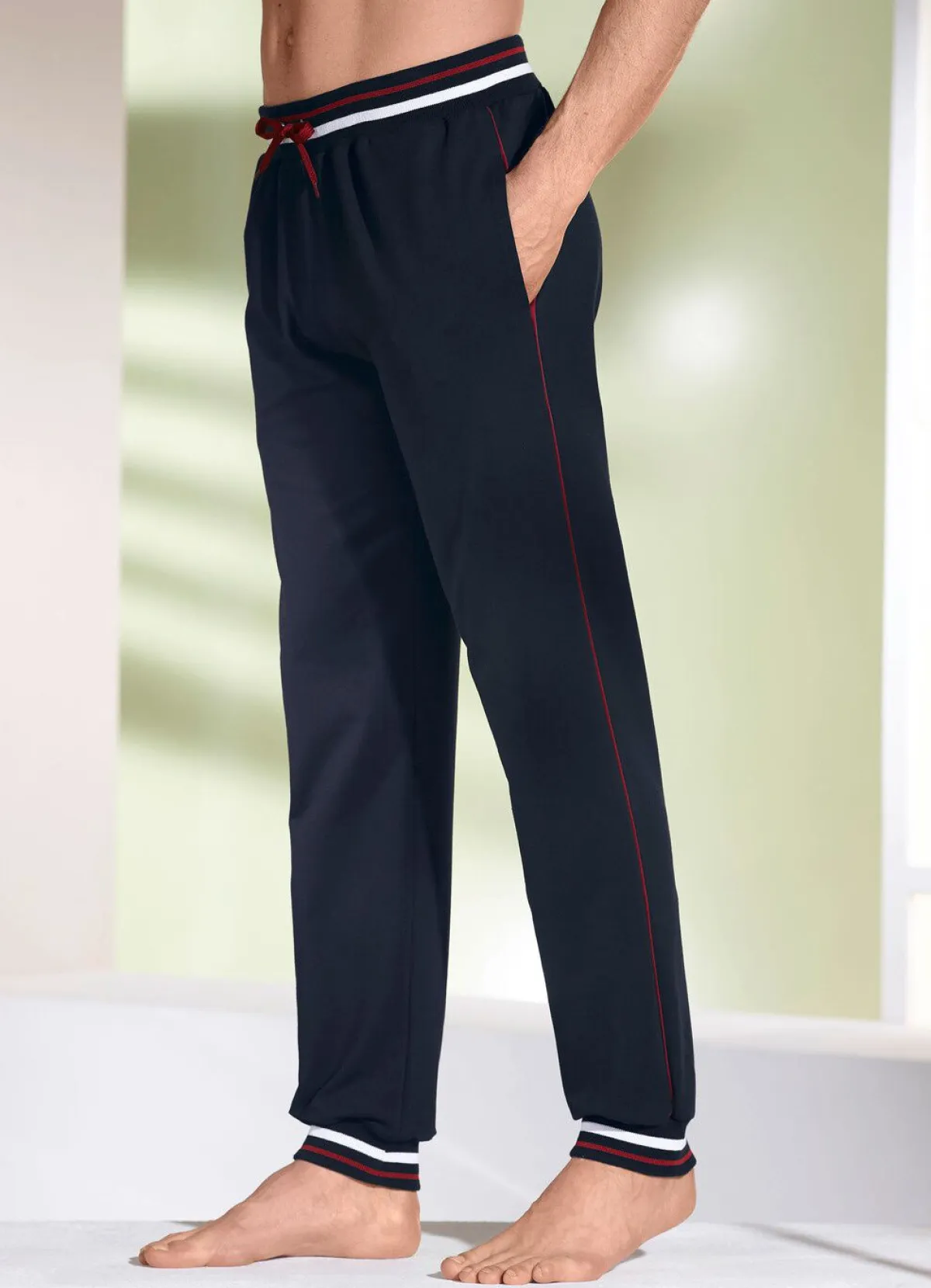 Herren PLANTIER Hose mit Ripp-Bündchen