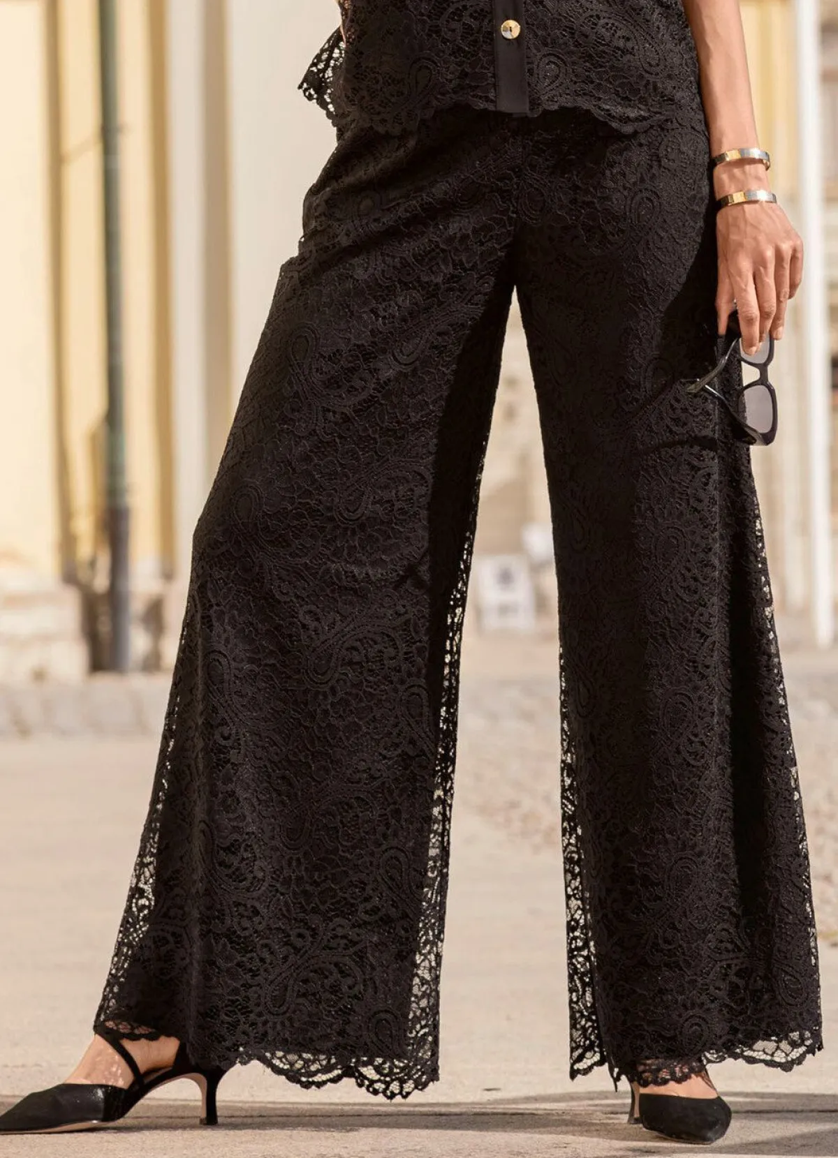 Damen laurakent Hose mit Spitze