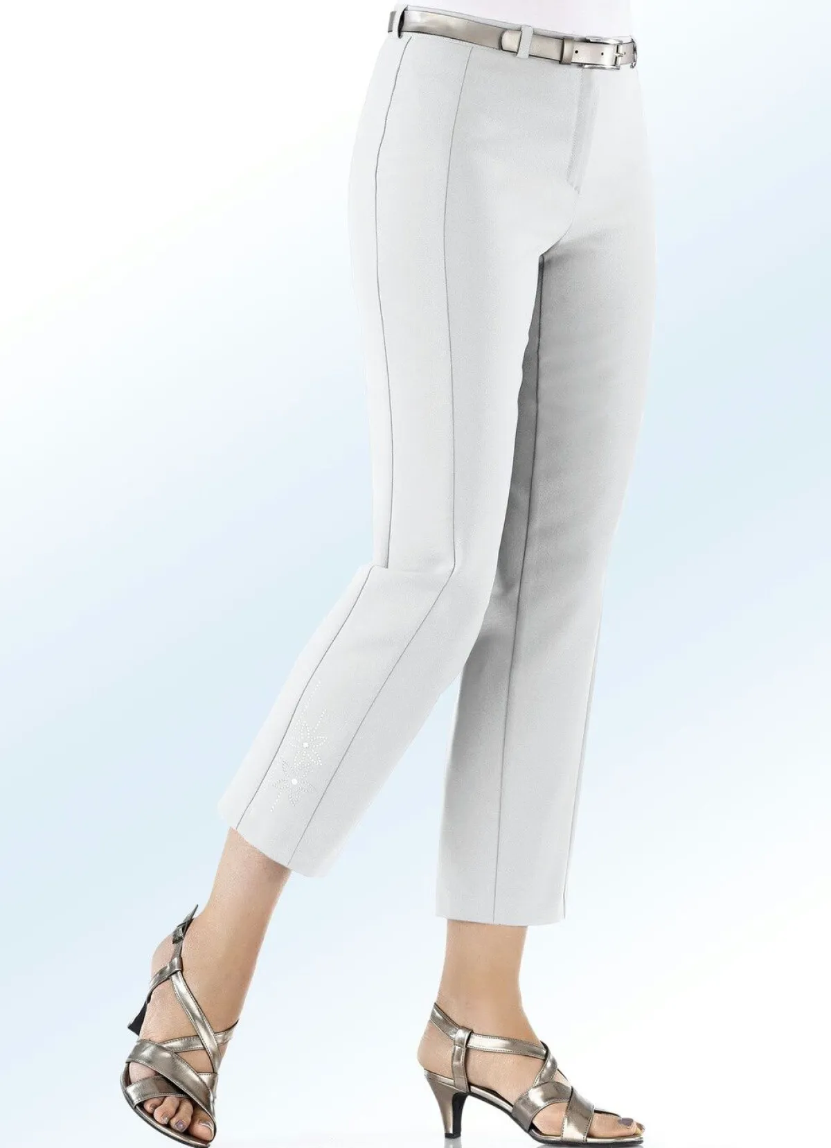 Damen KLAUS MODELLE MADE IN GERMANY 7/8-Hose mit Zierplättchenmotiv