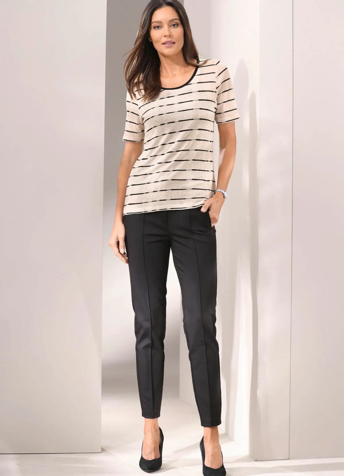 Damen Tizia 2-in-1 Shirt mit Kontrastblende