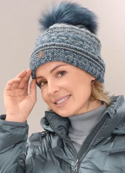 Damen BADER Interessante Damen-Mütze, mit Bommel