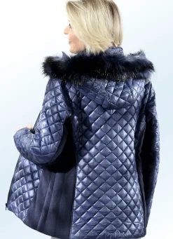Damen BADER Jacke mit Kunstpelz-Besatz