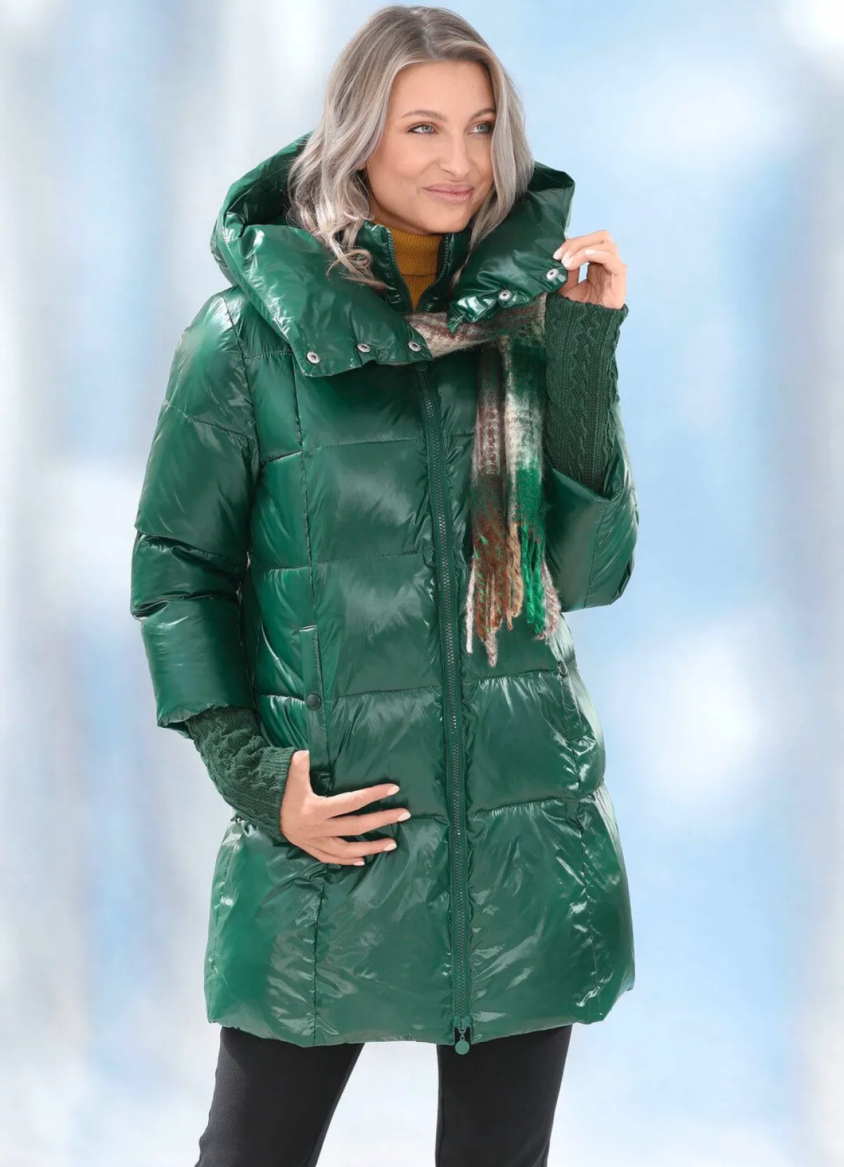 Damen BADER Jacke mit langem Strickbund am Ärmelabschluss